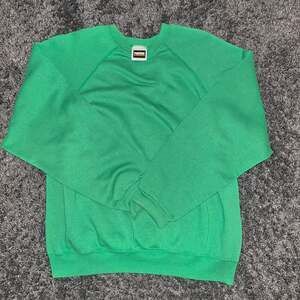 Vintage 90s Tultex Maximum Sweats Blank Raglan Crewneck Sweatshirt Green XL